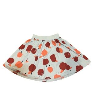 Tea Collection Girls Apple Print Skirt Light Blue and Red Size 7